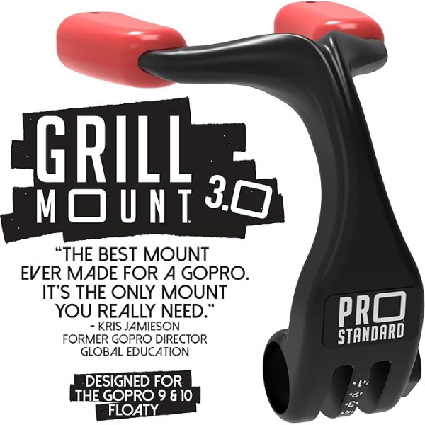 Pro Standard Grill Mount 3. 0 - The Best Mouth Mount Compatible with GoPro Cameras (Black)