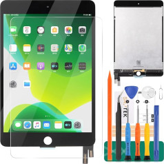 Aizstājams ekrāns priekš iPad Mini 4 7.9 2015 A1538 A1550 LCD displejs Skārienjūtīgais ekrāns Digitaizers Pilnīga montāža Stikla panelis Matrica Remonta daļu komplekts (melns)