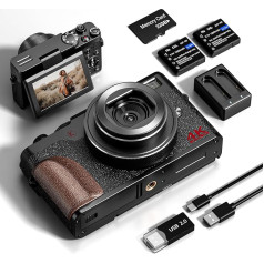 Fotokamera NBD Digitalkamera, Autofokuss 4K Kamera Vlog Digitalkamera mit 32GB Speicherkarte HD 56 Megapixel 16x Digitalzoom 3,0-Zoll großes Display Kamera Kompaktkamera (MJ) (Schwarz)