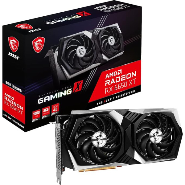 MSI Radeon RX 6650 XT GAMING X 8G Gaming Graphics Card - AMD RX 6650 XT, GPU 2523/2694 MHz, 8000MB DDR6 Memory, Memory Speed 17500 MHz, Memory Bus 128bit