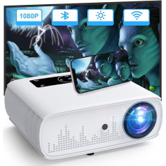 HOPVISION Beamer,4K Beamer 15000 Lux Native 1080P WiFi Beamer Full HD Heimkino Video Beamer 4K Bluetooth Beamer 350'' Display kompatibel mit TV Stick, HDMI,USB, X-Box, iOS/Android