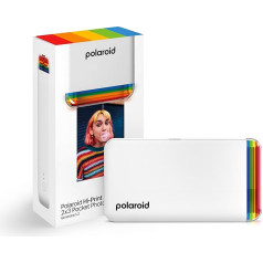 Polaroid Hi-Print - 2. paaudze - Bluetooth savienots 2x3 kabatas foto printeris ar krāsu subinterfektu - balts