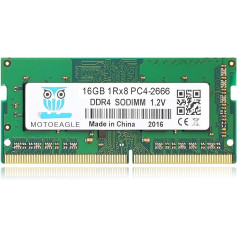 16GB 1RX8 DDR4 2666MHz SODIMM PC4-21300 (PC4-2666V) Non-ECC operatīvā atmiņa portatīvajiem datoriem, nesobuferēta, dubultā ranga, 260 pin