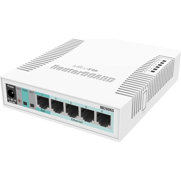 MikroTik RouterBoard 260GS 5-Port-Gigabit - + - SFP pārvaldāms komutators ar UK-Netzteil