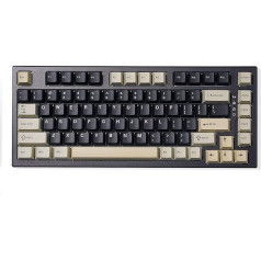 YUNZII YZ75 75% bezvadu spēļu mehāniskā tastatūra, RGB fona apgaismojums, BT5.0/2.4G/USB-C, dubultās PBT taustiņi Linux/Win/Mac (Gateron G Pro Yellow, Black)