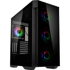 KOLINK Observatory Z ARGB E-ATX Midi-Tower Computer Case, 4 предустановленных вентилятора ARGB, корпус ПК для AIO охлаждения, PC Case RGB Glass (Z Black)