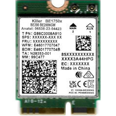 HighZer0 Electronics BE1750x Killer Series Upgraded BE200 WiFi 7 karte | Spēļu WiFi adapteris | M.2 PCIe WiFi karte | 5,8 Gbps | 320MHz, 4K QAM | Atbalsta Bluetooth 5.4 un Intel ar Windows 11 (BE1750x)