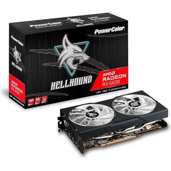 Powercolor Hellhound AMD Radeon RX 6600 grafiskā karte ar 8 GB GDDR6 atmiņas AXRX 6600 8GBD6-3DHL