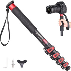 Viegls kameras monopods 67 collu 5 sekciju video monopods Pārnēsājams kompakts Canon Nikon Sony bezspoguļa kamerām ar teleskopisko DSLR tālruņiem Maksimālā slodze 15 kg