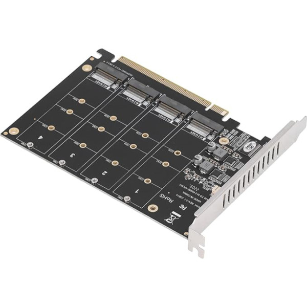 4 X 32 Gbps PCIE X16 4 portu paplašināšanas karte, M.2 NVME SSD uz PCIE X16 Soft Raid karte, PH44 Desktop PC ar pielāgotu LED displeja kontrollera paplašināšanas karti Win10