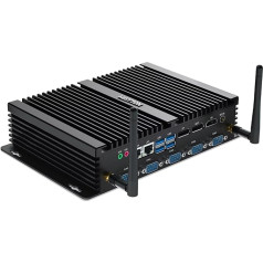 HISTTON Mini PC Industrial PC Quad Core i7-8550U DDR4 16GB RAM 512GB SSD, 4 RS232 COM+2 RS232/485 COM, 2 LAN, HD 2.0, DP, EDP, LPT, WiFi, Mini Desktop PC Windows 11 Pro/Linux Ubuntu