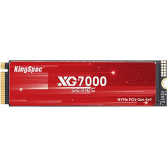 KingSpec 4TB M.2 SSD 2280 NVMe Gen4x4, neticams lasīšanas/rakstīšanas ātrums līdz 7400/6600MB/s, iekšējais M2 PCIe SSD, saderīgs ar Playstation 5 konsoles/darbvirsvirsmas/spēļu portatīvo datoru