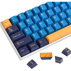 SOLIDEE taustiņu vāciņi 60 procenti 172 taustiņi PBT Custom Gaming Keycaps Double Shot Cherry Profile for ANSI US Layout 60% 65% 95% Mechanical Keyboard (Nautilus)