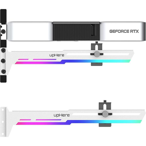 upHere GPU Brace White Graphics Card ARGB LED Sync Adjustable Depending on Graphics Card for Stiffening the Bracket Video Card