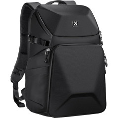 K&F Concept Camera Backpack, ūdensnecaurlaidīga foto mugursoma SLR DSLR mugursoma Camera Bag for SLR Cameras Digital Multifunctional Camera Bags for DSLR Cameras (20L), melna, mugursoma