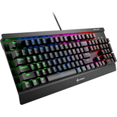 Sharkoon Skiller Mech SGK3 mechaninė žaidimų planšetė (su RGB apšvietimu, juodu ekranu, N-Key-Rollover, 1000 Hz apklausos dažniu) JAV išdėstymas (QWERTY)