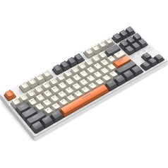 K87 75% bezvadu spēļu klaviatūra, TKL 80% Hot-Swap mehāniskā tastatūra, trīskārša BT5.0/2.4GHz/USB kabelis, kompakta, 87 taustiņi, Lightsync RGB apgaismojums, programmējama, uzlādējama 3000 mAh, pelēka