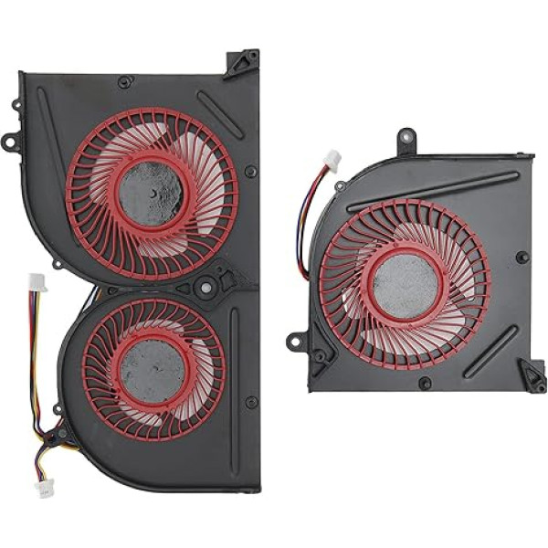 4 Pin CPU GPU Fan, Fast Heat Dissipation Laptop Fan for MSI GS63VR for GS63 for GS73 for GS73VR for MS 17B1, ABS Material, Rust Protection, Good Heat Dissipation (CPU+GPU)