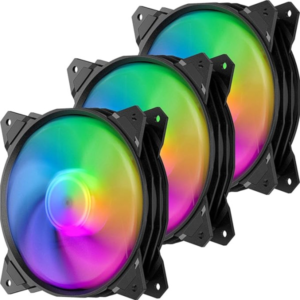 upHere PF120CF3-3 120mm 3 Pin Rainbow LED Low Noise High Air Flow datora dzesēšanas CPU dzesētājs ventilators