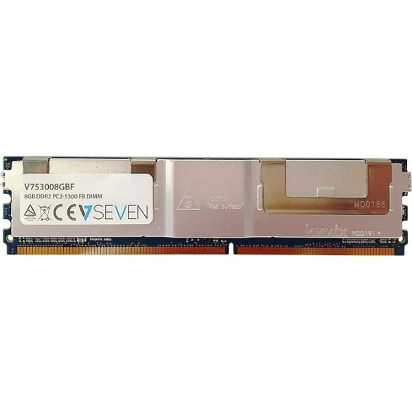 V7 V753008GBF Servera DDR2 DIMM zibspuldzes 8GB (667MHZ, CL5, PC2-5300, 240pin, 1.8 Volt, pilnībā buferētas)