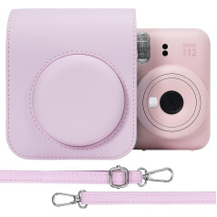 Aenllosi cietais futrālis Fujifilm Instax Mini 12/Mini 11 instant kamerai, tikai somiņa, Blossom Pink, somiņa