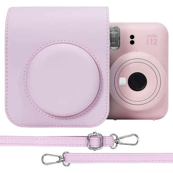 Aenllosi cietais futrālis Fujifilm Instax Mini 12/Mini 11 instant kamerai, tikai somiņa, Blossom Pink, somiņa