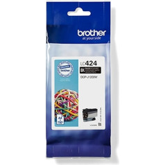 Brother oriģinālā LC-424BK melnā DCP-J1200DW tintes kasetne (750 lappuses saskaņā ar ISO standartu 24711) LC424BK