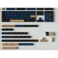 Double Shot Keycaps 172 taustiņi Cherry Profile Blue Samurai taustiņu komplekts ar 7u/6.25u atstarpes joslu ANSI/ISO izkārtojumam Cherry MX slēdzis Mehāniskā spēļu tastatūra