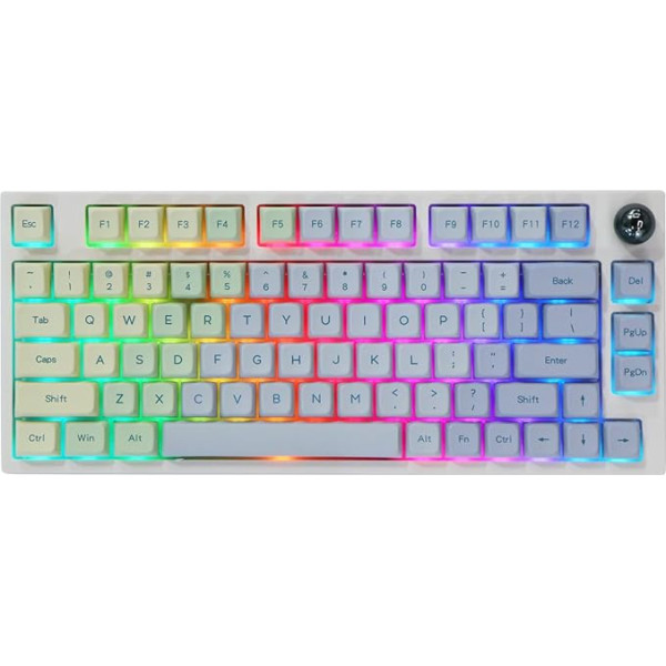 EPOMAKER Monet TH80 Pro 75% Hotswap tastatūra, 2.4GHz/Bluetooth 5.0/ vadu mehāniskā spēļu tastatūra ar RGB apgaismojumu, MDA PBT taustiņu vāciņi (Budgerigar Switch)