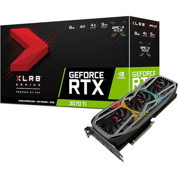 PNY GeForce RTX™ 3070 Ti 8 GB XLR8 Gaming Revel Epic-X RGB™ Dual Fan Grafiskā karte LHR