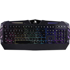 CoolBox - DeepGaming ColorKey membrānas spēļu tastatūra ar RGB apgaismojumu, multimediju taustiņiem un Antighosting. Spāņu tirdzniecība (melna)