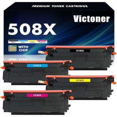 VICTONER saderīga tonera kasetne priekš HP 508X 508A CF360X CF360A CF361X CF362X CF363X Color Laserjet Enterprise M552dn M553dn M553n M553x MFP M577 i-SENSYS LBP712Cdn LBP710Cx LBP777 12Cx