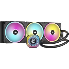 CORSAIR iCUE LINK H170i LCD Liquid CPU Cooler - 420 mm AIO - QX140 RGB Fan - 2.1 Inch IPS LCD Screen - Suitable for Intel LGA 1700, AMD AM5 - iCUE LINK System Hub Included - Black