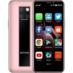 Hipipooo Mini viedtālrunis 3,5 collu HD ekrāns 4G Dual SIM mobilais tālrunis Android OS 9.0 Quad-Core GPS atbloķēts mobilais tālrunis 3GB+32GB (rozā)