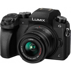 Panasonic LUMIX DMC-G7KEB-K profesionālā kamera ar 14-42 mm objektīvu - melna