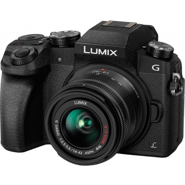 Panasonic LUMIX DMC-G7KEB-K profesionālā kamera ar 14-42 mm objektīvu - melna