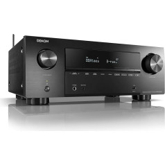 Denon AV uztvērējs, Hi-Fi pastiprinātājs, saderīgs ar Alexa, 6 HDMI ievadi un 2 izejas, 8K video, Bluetooth, Wi-Fi, mūzikas straumēšana, Dolby Atmos, AirPlay 2, HEOS Multiroom