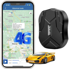 TKMARS 4G Auto GPS Tracker GPS Tracker Auto Ohne ABO 120 Tage Standby-Zeit, Starke Magnetische Wasserdichtigkeit, mit Kostenlosen Apps