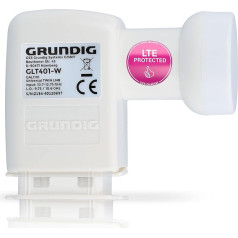 GSS Twin LNB White for Digital Satellite Dish ar LTE filtru - 2 abonentiem, TV - 2 Way, Full HD, 4K, HDTV, 0,1 dB, Sat, Laika apstākļu aizsardzība, Īpaši aukstumizturīgs un karstumizturīgs