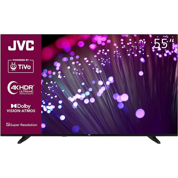 JVC 55 collu televizors/TiVo Smart TV (4K UHD, HDR Dolby Vision, Dolby Atmos, trīskāršais uztvērējs) LT-55VU3455 [2024]