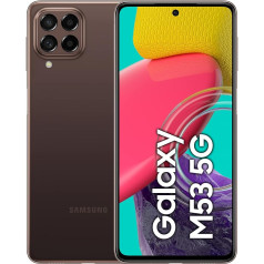 Samsung Galaxy M53 5G, Android viedtālrunis, 6,7 collu Infinity-O TFT displejs, 5000 mAh akumulators, 6 GB RAM, 128 GB atmiņa, Dual SIM, brūns