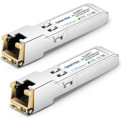 [2Pack] QINIYEK 1.25G SFP uz RJ45 moduļi, 10/100/1000BASE-T Copper SFP Transceiver priekš Cisco GLC-T/SFP-GE-T, Meraki MA-SFP-1GB-TX, Ubiquiti UniFi UF-RJ45-1G, Netgear, Zyxel, D-Link TP-Link QNAP, Pack