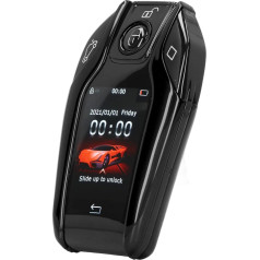 Viedā tālvadības automašīnas atslēga, universāla TK800+ All in One Keyless Entry Auto Lock Unlock Boutique Smart LCD atslēga, LCD ekrāna atslēgas pults aizvietošana visiem Start Stop Engine Button (melna)