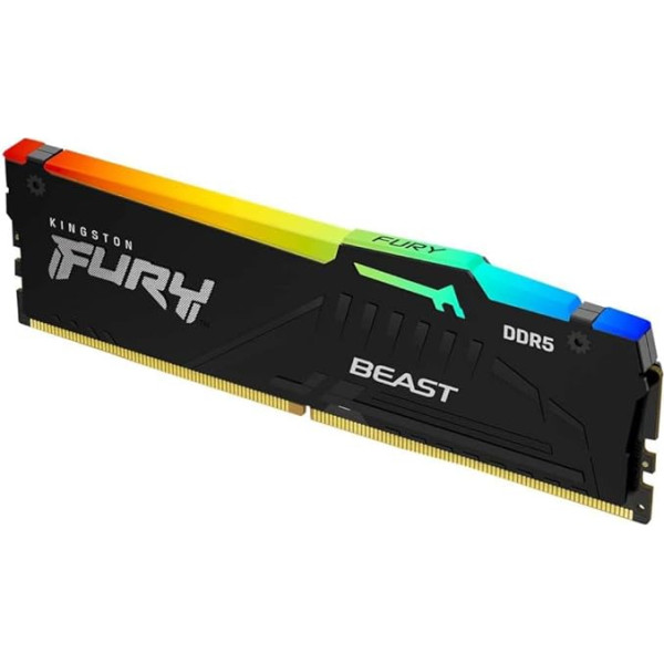 Kingston Fury Beast Black RGB Expo 8GB 5200MT/s DDR5 CL36 DIMM Desktop Gaming Memory Single Module - KF552C36BBEA-8