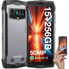 DOOGEE Smini [2023] izturīgs viedtālrunis, 15 GB + 256 GB bez tālrunis (TF 2 TB), 3000 mAh akumulators, Android 13 izturīgs viedtālrunis, 50 MP Handy, 4,5 Zoll QHD+, IP68/IP69K, NFC/Face ID/GPS