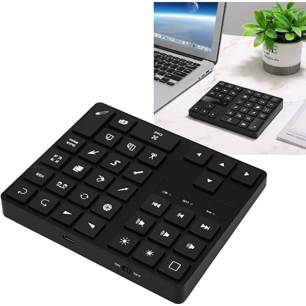 Jectse Keyboard for Procreate, 35 Keys 10M One-Hand Video Photo Editing Bluetooth Drawing Keyboard, Rechargeable Graphic Drawing Keyboard with Ergonomic Design