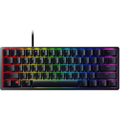 Razer Huntsman Mini (Red Switch) - 60% компактная игровая клавиатура (линейно-оптические механические переключатели, колпачки Doubleshot PBT, съемный кабель USB-C) 