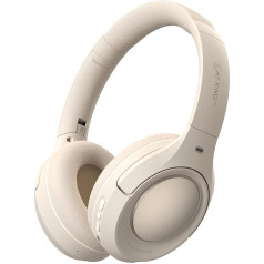 iKF King Pro Hybrid Active Noise Cancelling Kopfhörer, Bluetooth kabelošākas austiņas ar HD mikrofona mikrofonu, 125 stundu ilgs darbības laiks, 6 EQ-Modi, caurspīdīgs mikrofons, drošas, piemērotas rokām/Laptops/PC (tumši baltas)