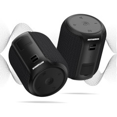 NOTABRICK 2 x Bluetooth skaļruņa mūzikas kaste Pārnēsājama Bluetooth kaste ar 360° stereo skaņu, 1200 minūšu atskaņošanas laiks, IPX6 ūdensizturīga mūzikas kaste ceļošanai, sportam, dāvanas vīriešiem un sievietēm