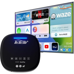 MMB MAX 2.0 2023 Multimedia Video Box with HDMI Output, Wireless CarPlay Adapter The Magic Ai Box, Android 10 System Online Video Google Play Dongle, 4+64G, 4G Band and Wireless Android Car